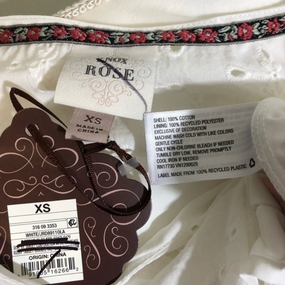 NWT White Eyelet Tiered Ruffle Swing Dress Mini Knox Rose Short Sleeve New - Picture 5 of 8